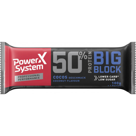 Power System Protein Big Block Cocos Geschmack 50% Eiweiss 100G 