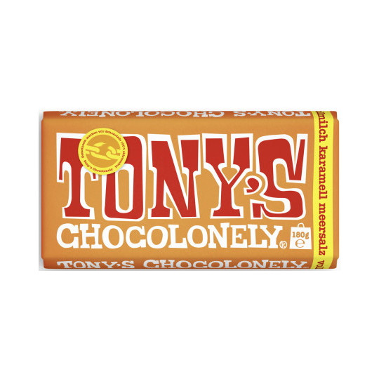 Tony's Chocolonely Vollmilchschokolade 32% Karamell Meersalz 180G 