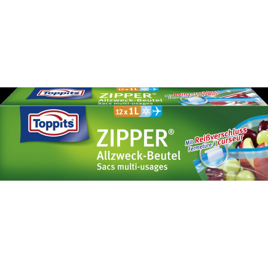 Toppits Zipper Allzweck-Beutel 1L 12ST 