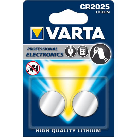 Varta Knopfzelle CR 2025 Lithium 2 Stück 
