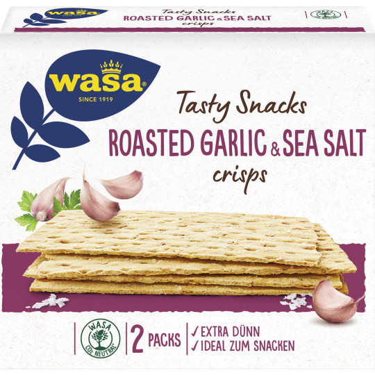 Wasa Tasty Snacks Roasted Garlic & Sea Salt 190G 