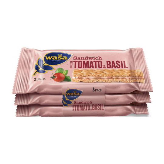 Wasa Sandwich Cheese Tomato & Basil 3x 40G 