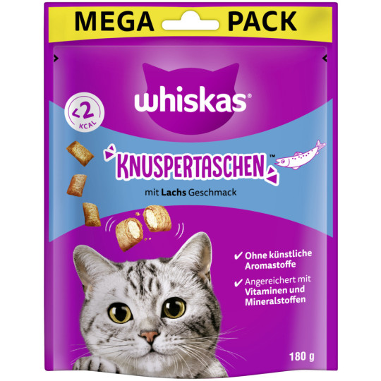 Whiskas Knuspertaschen mit Lachs Geschmack 180G