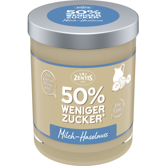 Zentis Haselnuss-Milch-Creme 50% weniger Zucker 200G