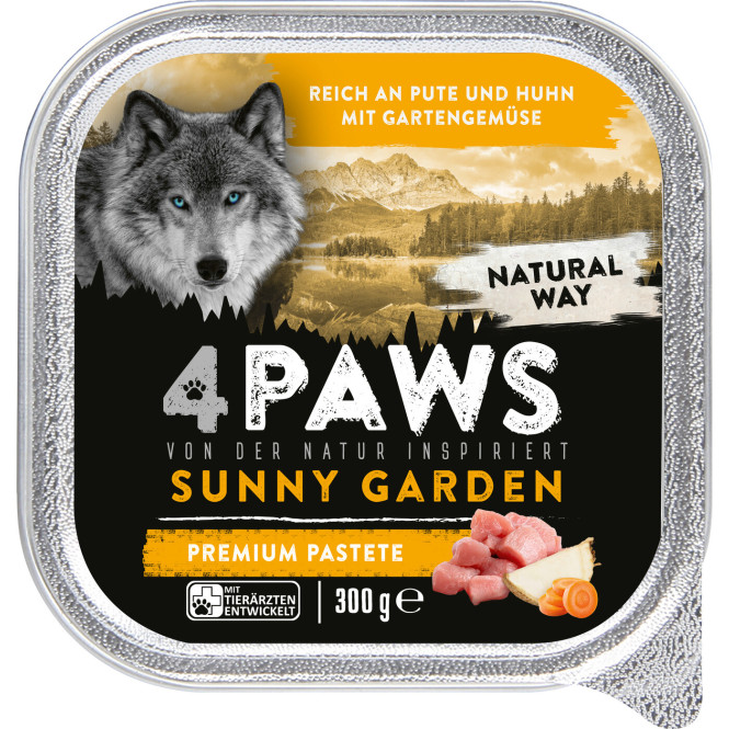 EDEKA24 | 4Paws Sunny Garden Reich an Pute und Huhn mit Gartengemse 300G