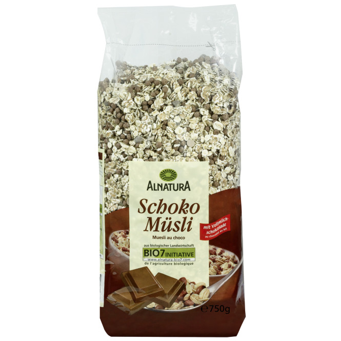 Alnatura Bio Schoko Müsli mit Vollmilch Schokolade 750G