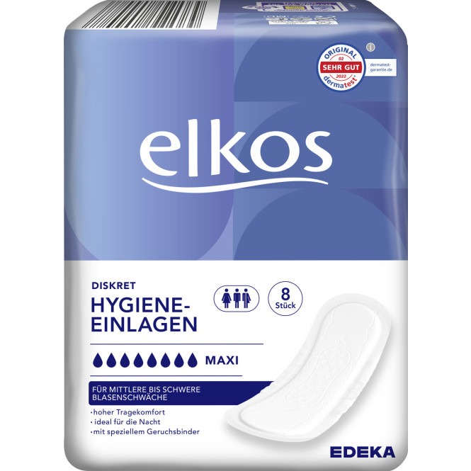 EDEKA24  elkos Hygiene-Einlagen Maxi 8ST