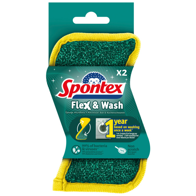 Estropajo/Bayeta Flex&Wash (2 Ud.) - Spontex