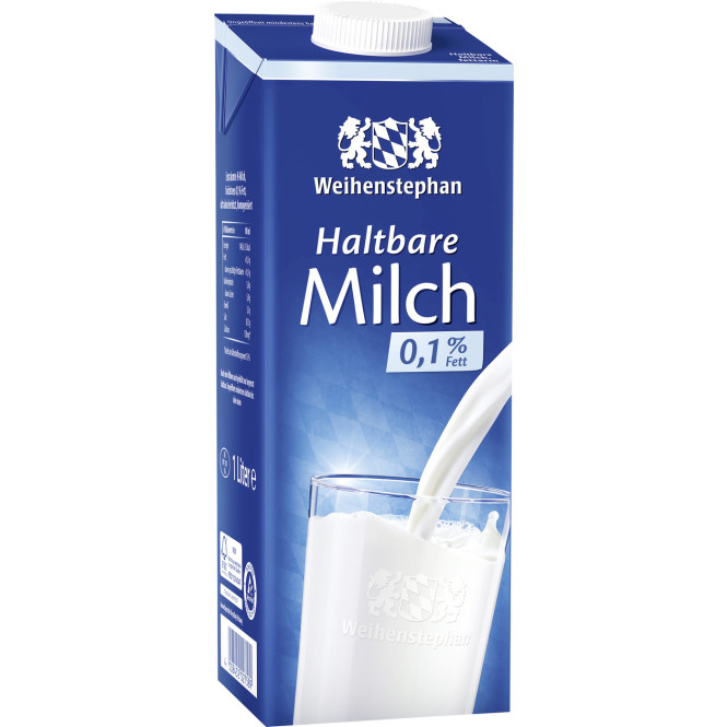 Weihenstephan Haltbare Milch 0,1% Fett 1L - MHD 18.05.2026