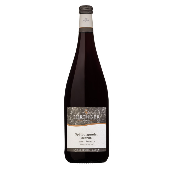Ihringer Spätburgunder Rotwein halbtrocken 1L - Etikett verschmutzt/beschädigt