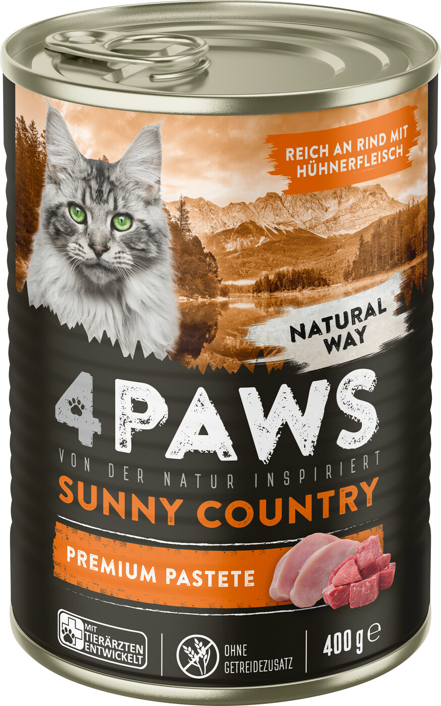 4Paws Sunny Country Reich an Rind mit Hühnerfleisch 400G