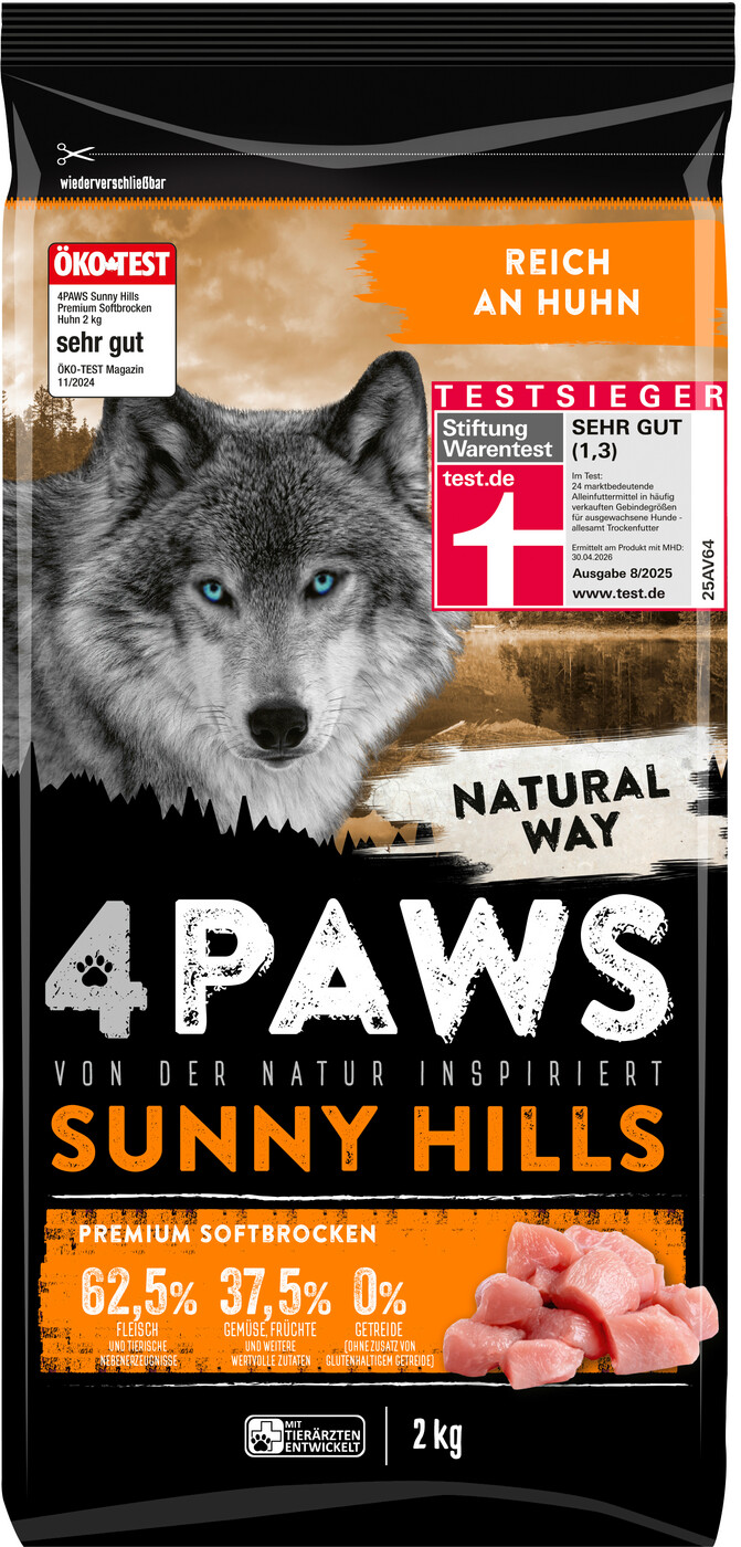 4Paws Sunny Hills reich an Huhn 2KG