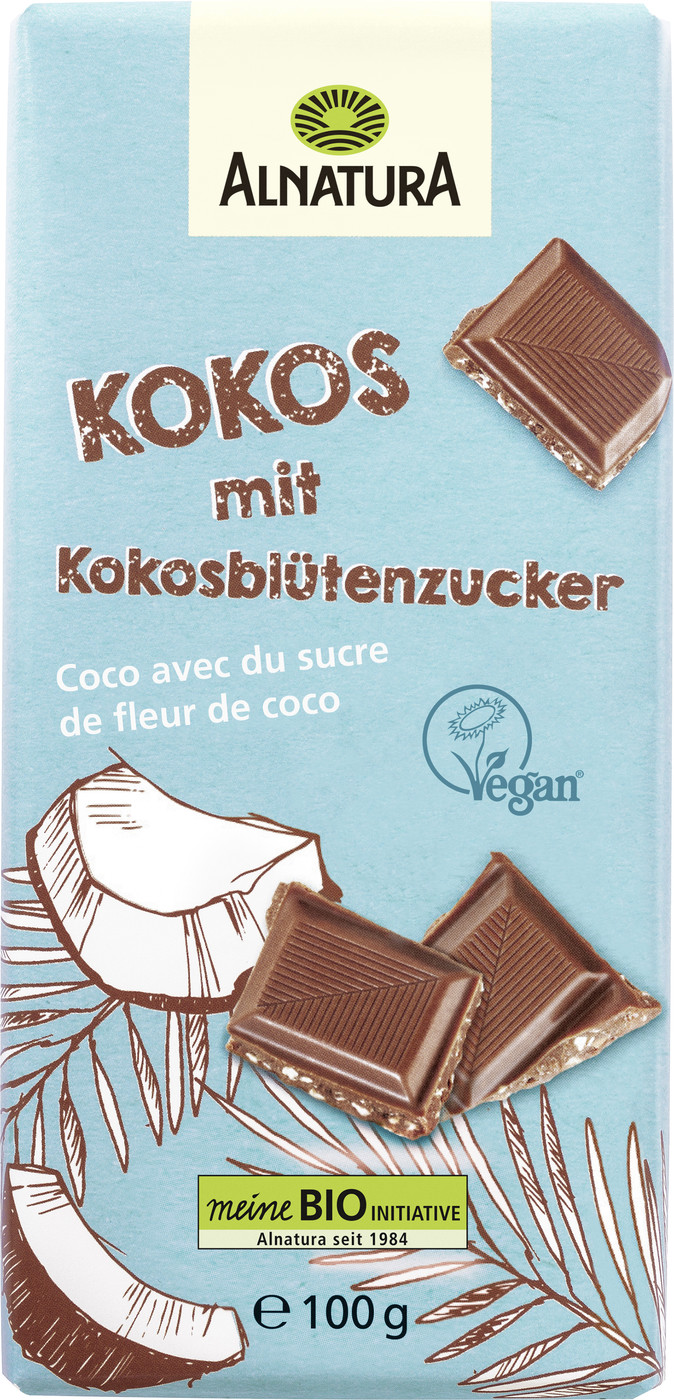 Alnatura Kokos mit Kokosblütenzucker Schokolade