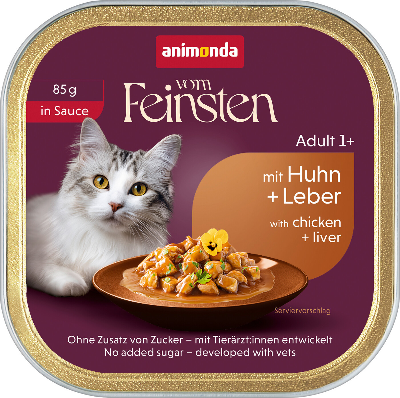 Animonda Vom Feinsten Adult in Sauce mit Huhn + Leber 85G