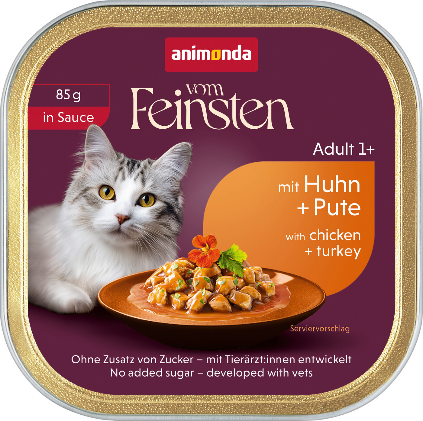 Animonda Vom Feinsten Adult in Sauce mit Huhn + Pute 85G