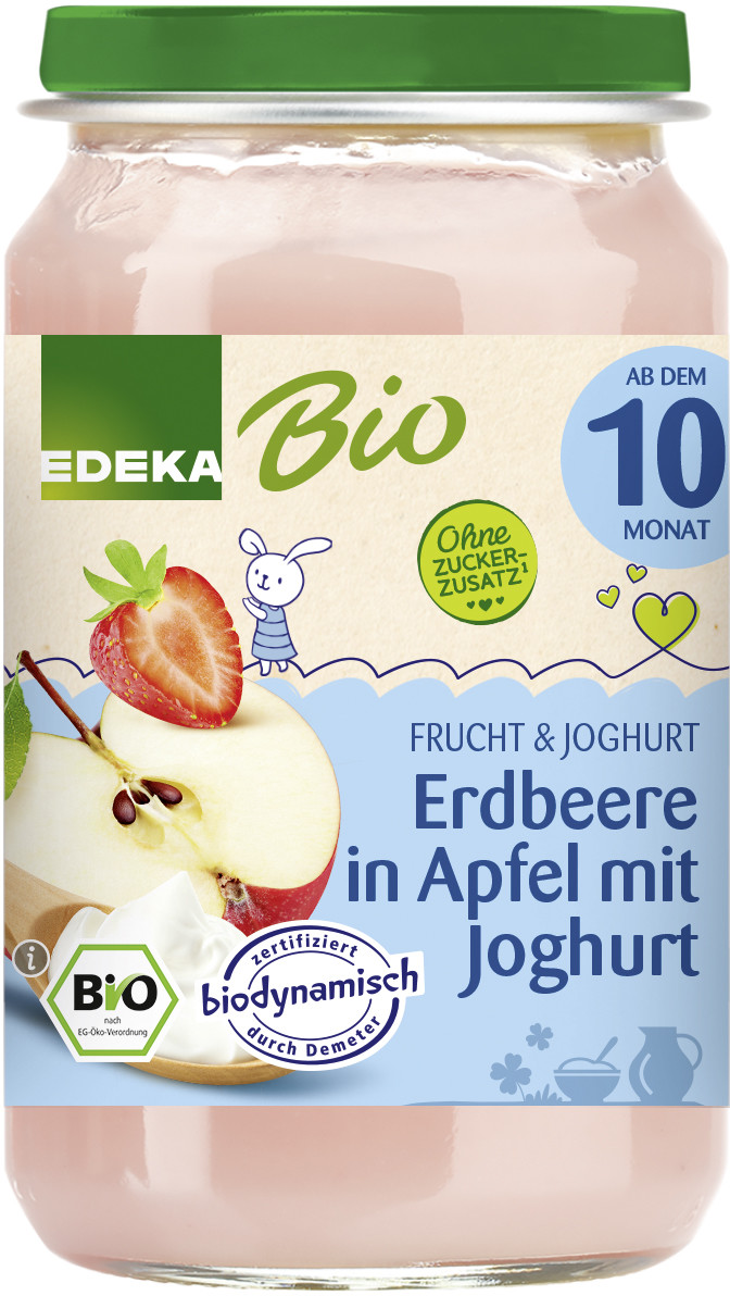 EDEKA Bio Erdbeere in Apfel mit Joghurt 190G