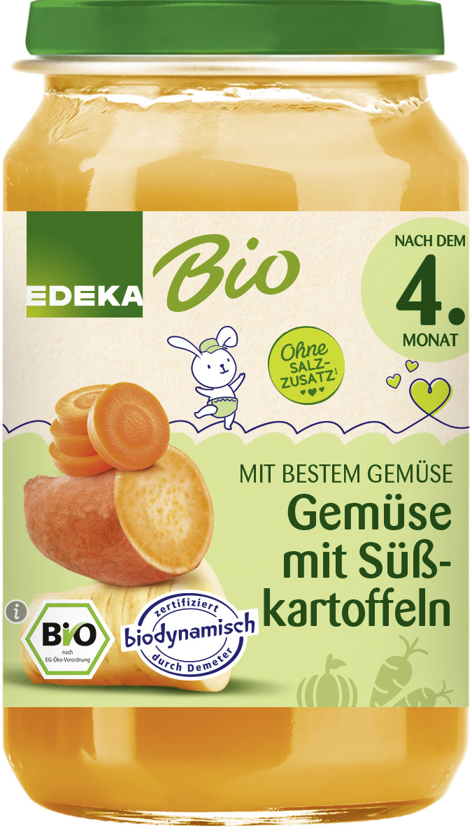 EDEKA Bio Gemüse mit Süßkartoffeln nach dem 4.Monat 190G