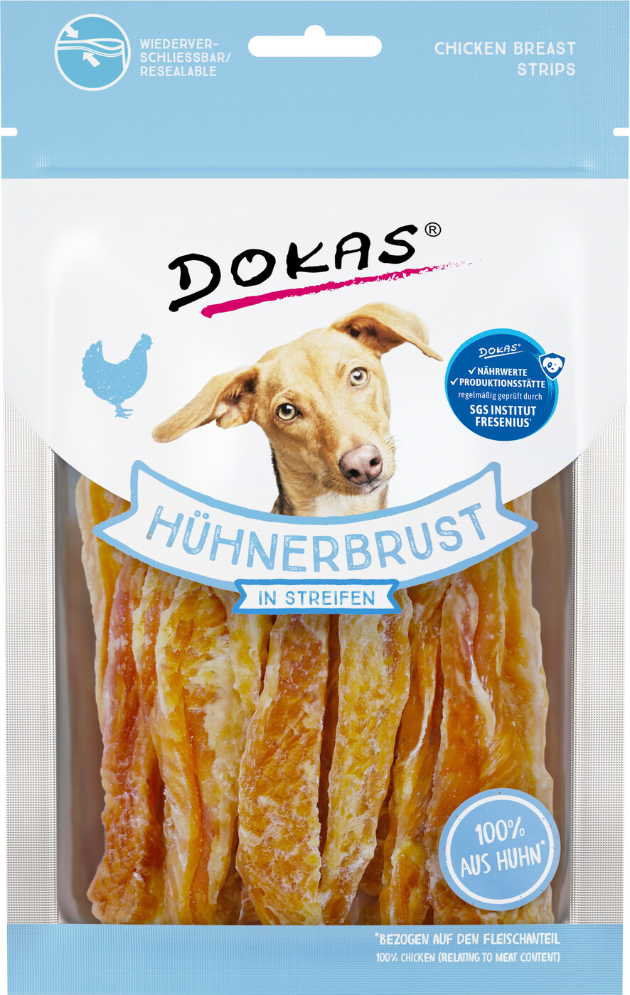 Dokas Hühnerbrust in Streifen 70G