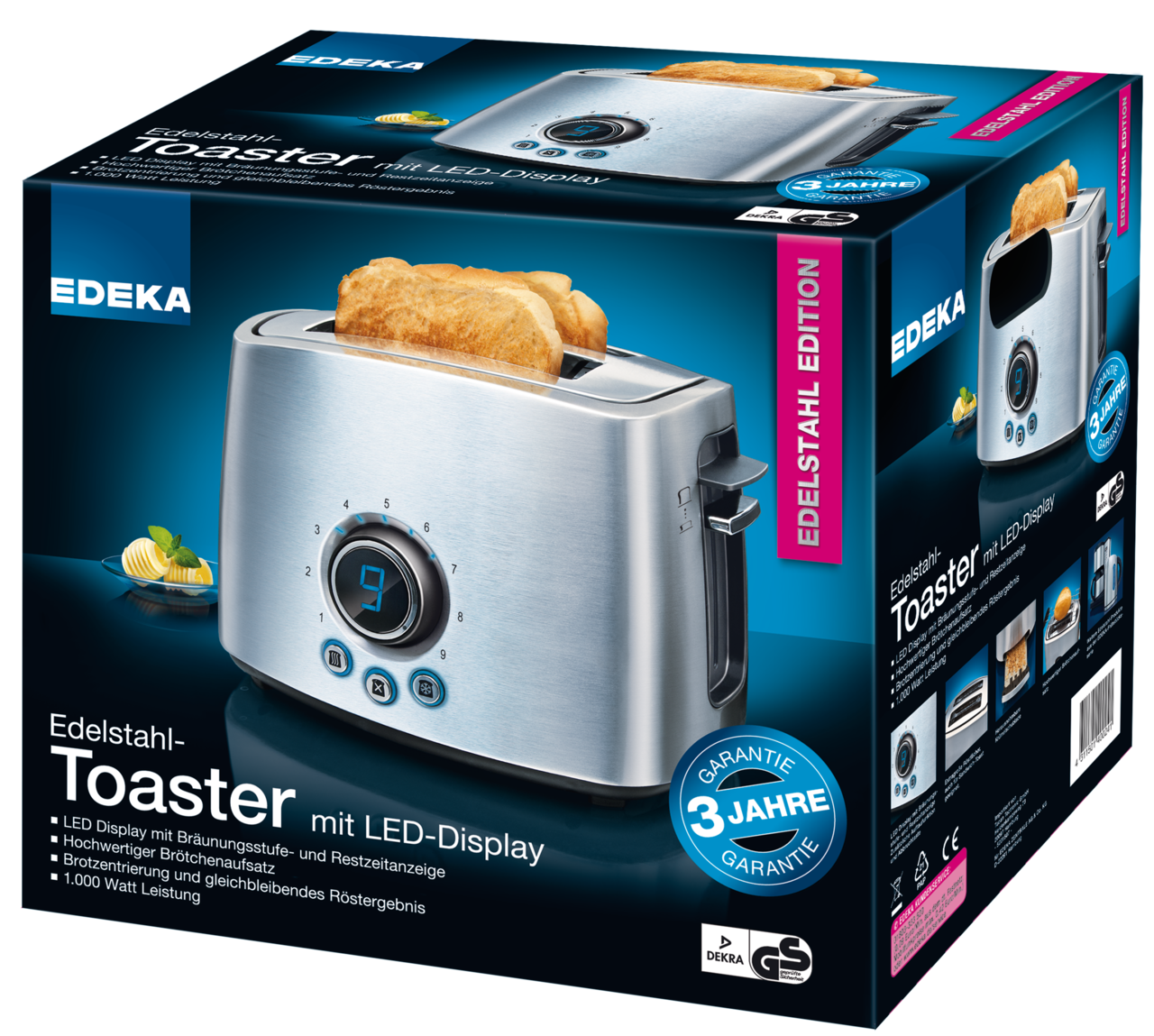 edeka edelstahl-toaster
