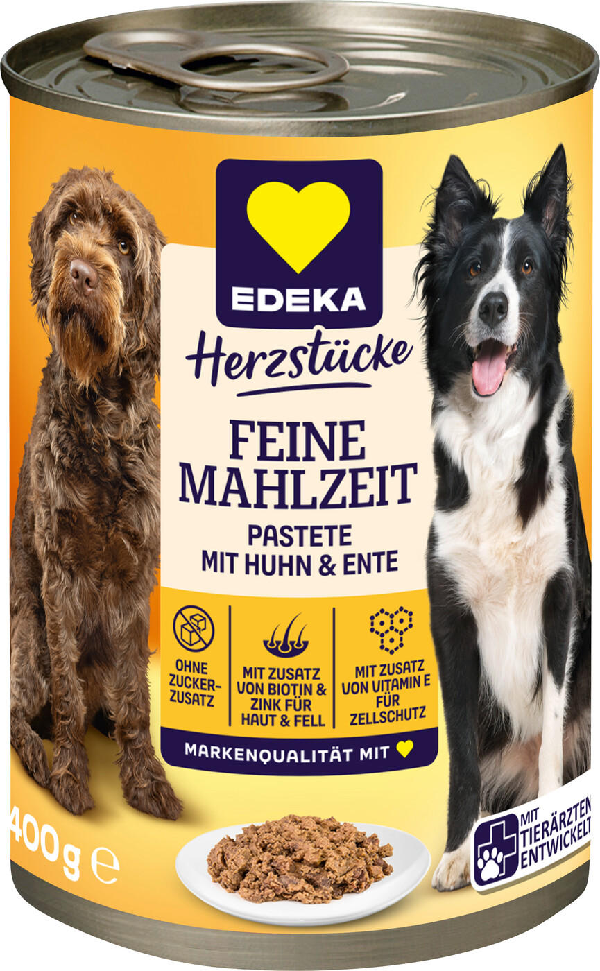 EDEKA Herzstücke Feine Mahlzeit mit Huhn & Ente 400G