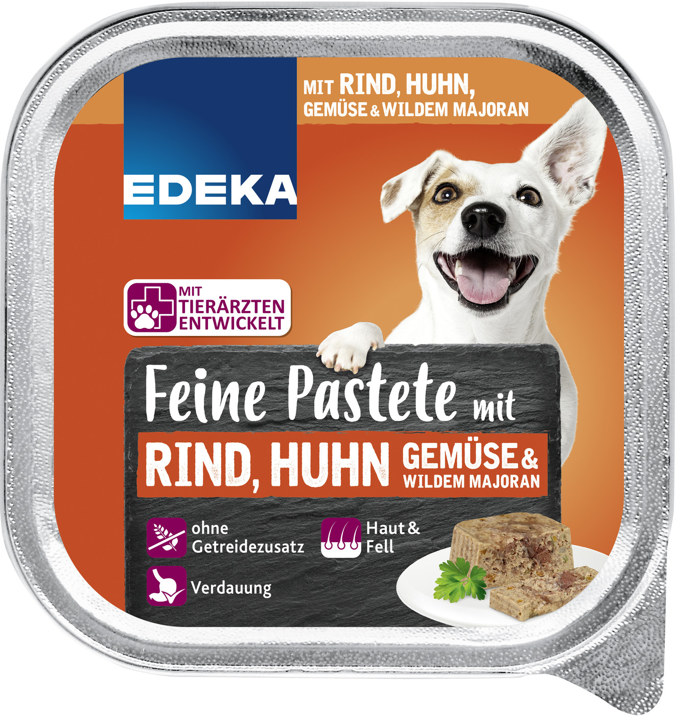 EDEKA Feine Pastete mit Rind, Huhn, Gemüse & wildem Majoran 150G