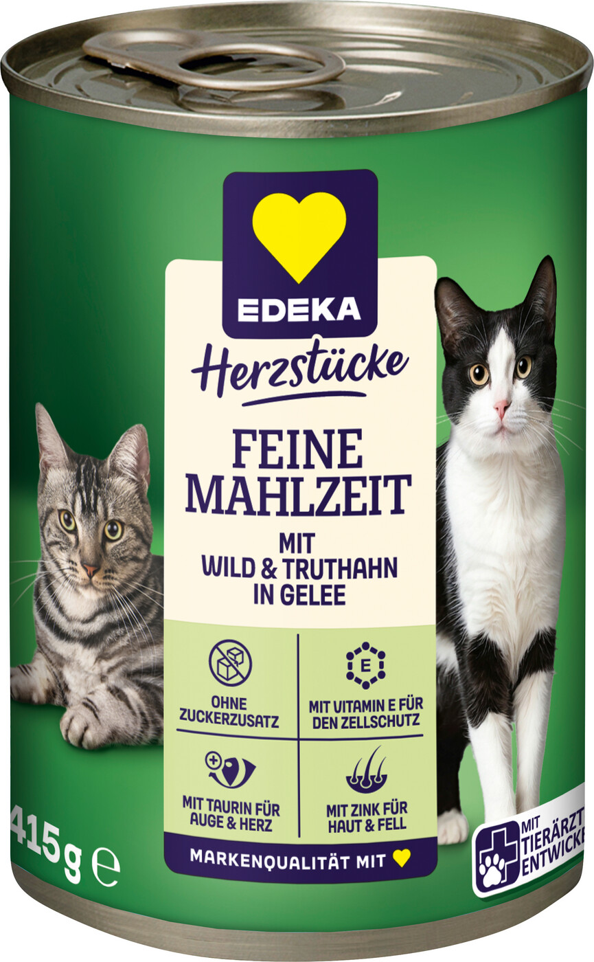 EDEKA Herzstücke Feine Mahlzeit Wild und Truthahn in Gelee 415G