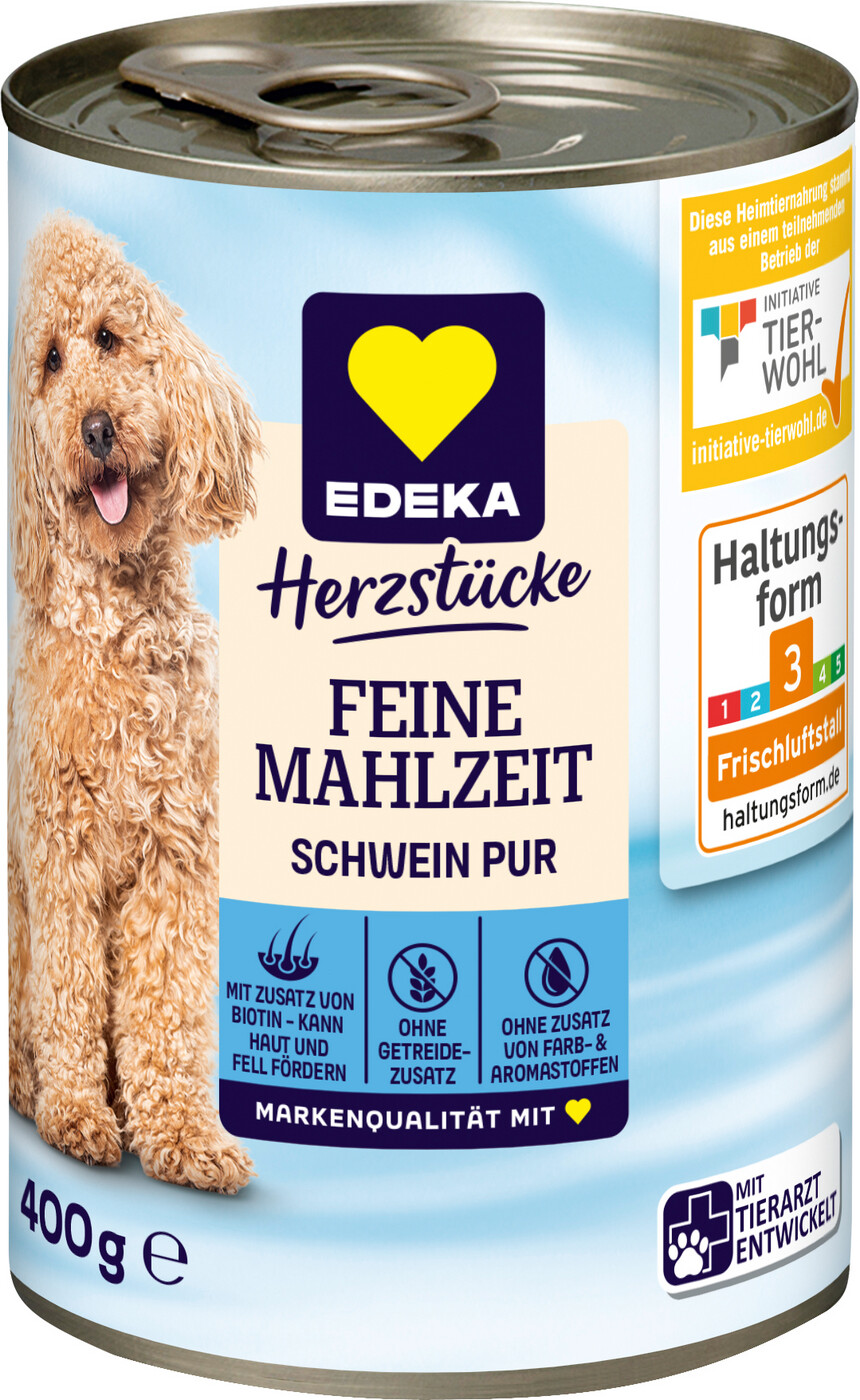 EDEKA Herzstücke Hundefutter Schwein pur 400G