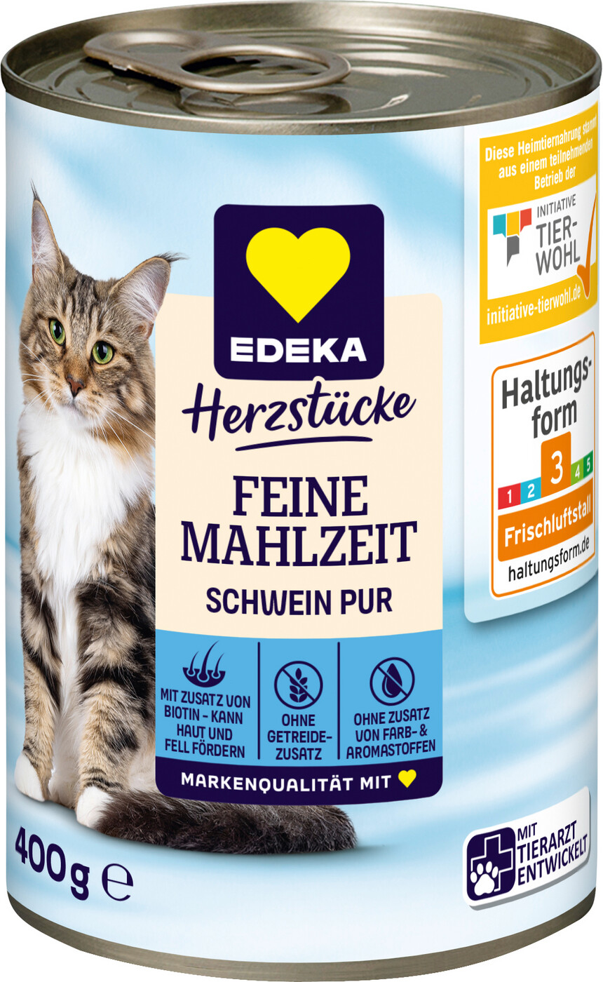 EDEKA Herzstücke Katzenfutter Schwein pur 400G