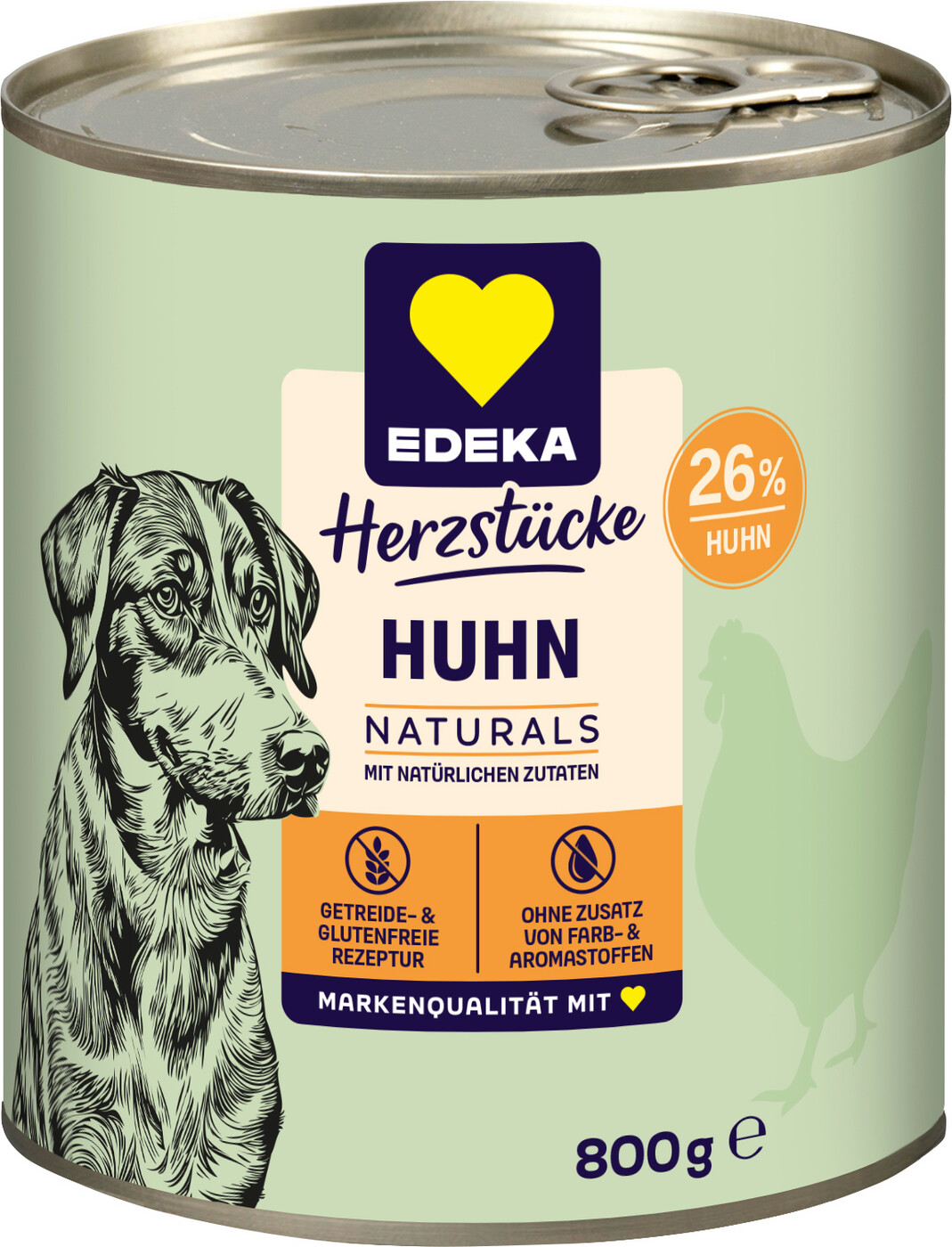 EDEKA Herzstücke Naturals Huhn Hundefutter 800G