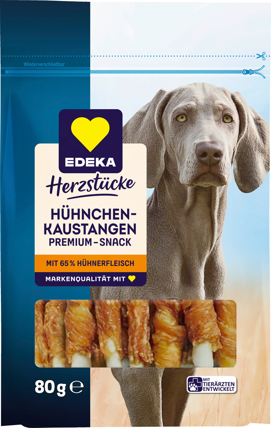 EDEKA Herzstücke Hühnchen Kaustangen für Hund 80G