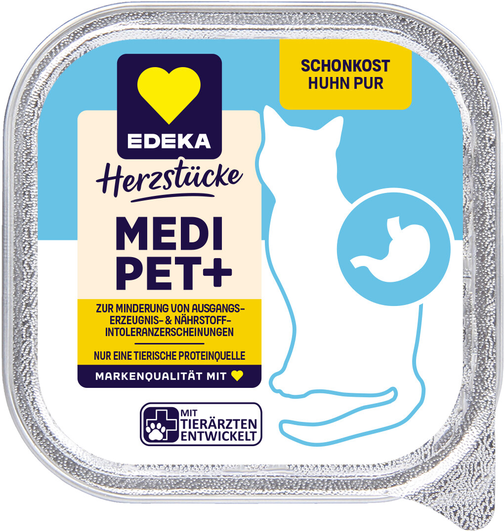 EDEKA Herzstücke Medi Pet+ Schonkost Huhn pur 100G