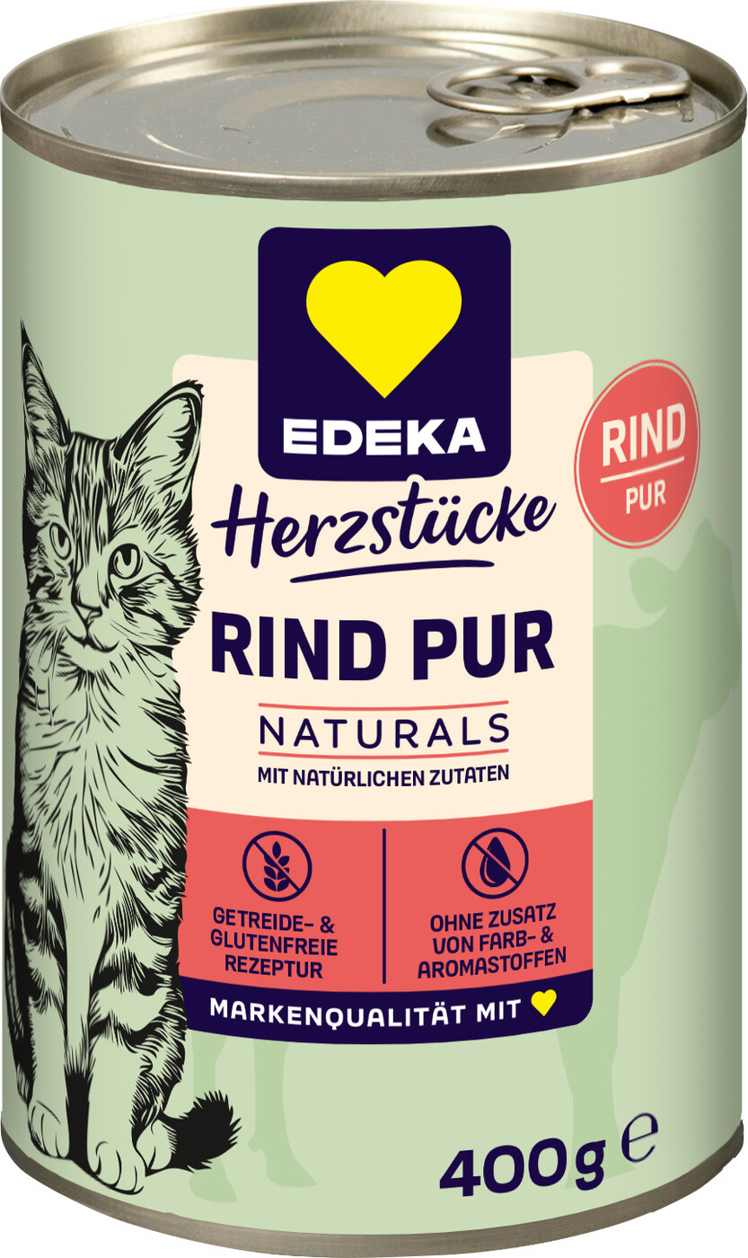 EDEKA Herzstücke Naturals Rind pur Katzenfutter 400G