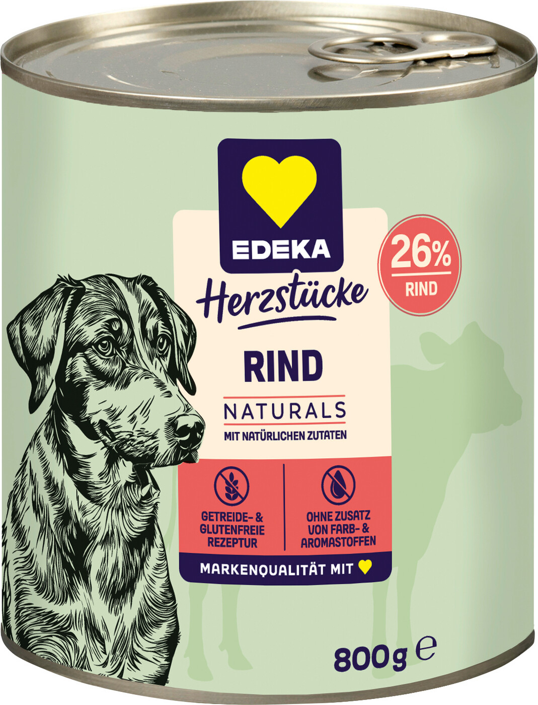 EDEKA Herzstücke Naturals Rind Hundefutter 800G