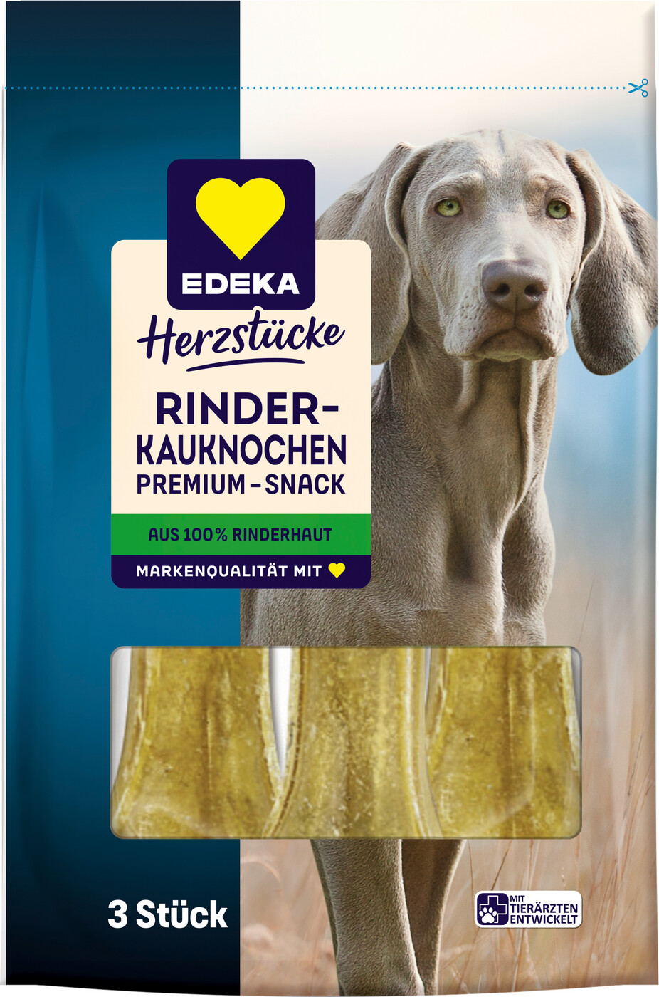 EDEKA Herzstücke Premium-Snack Rinderkauknochen 3ST 150G