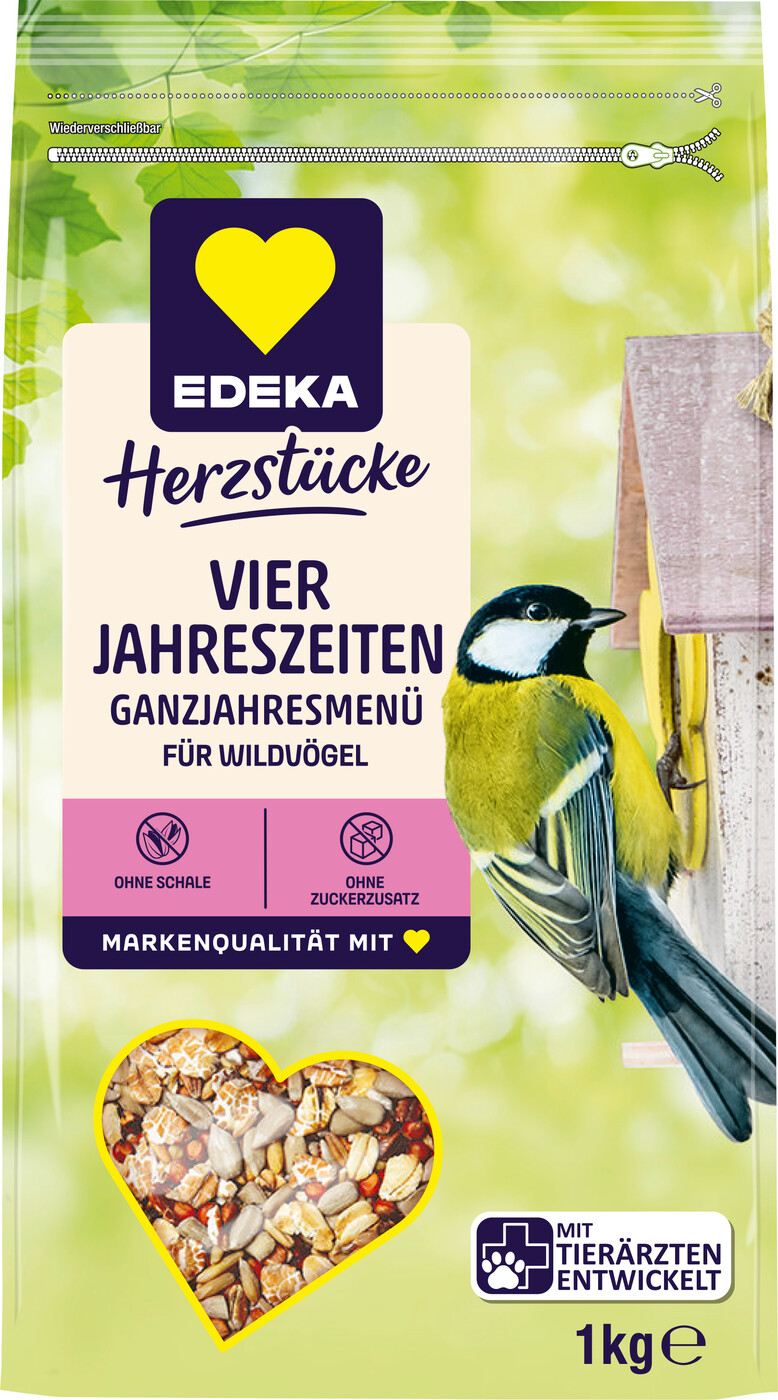 EDEKA Herzstücke Vier-Jahreszeitenfutter für Wildvögel 1KG