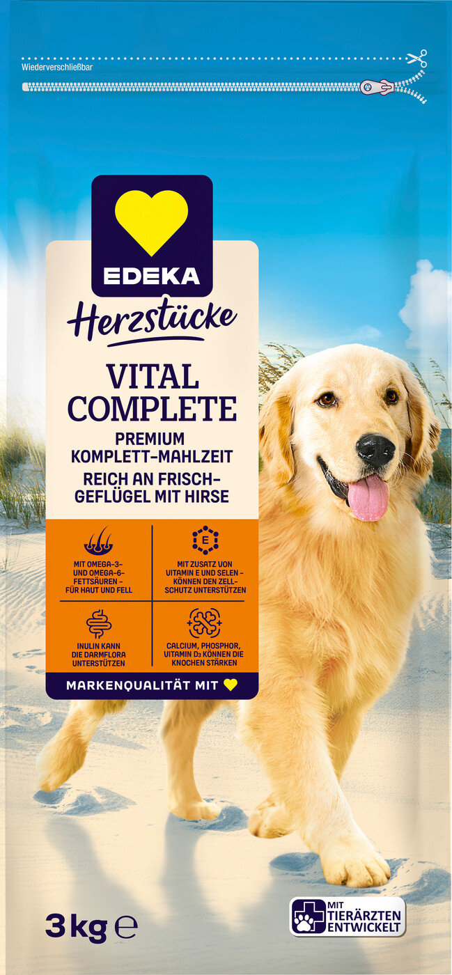 EDEKA Herzstücke Vital Complete reich an Frischgeflügel mit Hirse 3KG