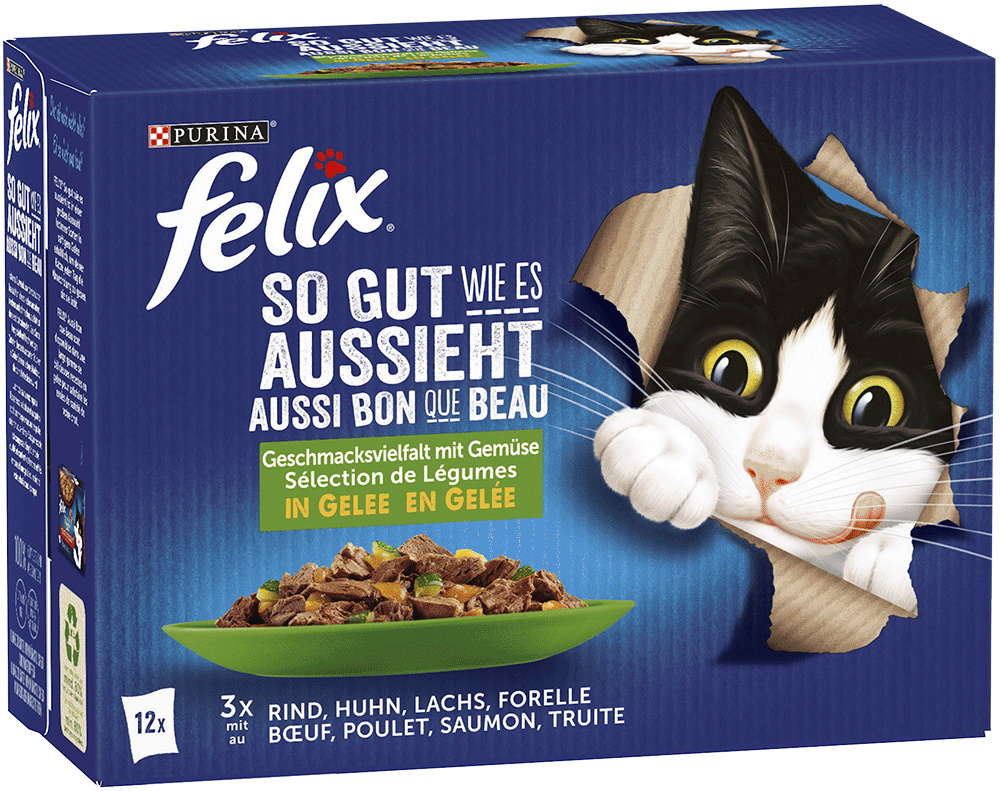 Felix So gut wie es aussieht Geschmacksvielfalt mit Gemüse in Gelee 12x85g