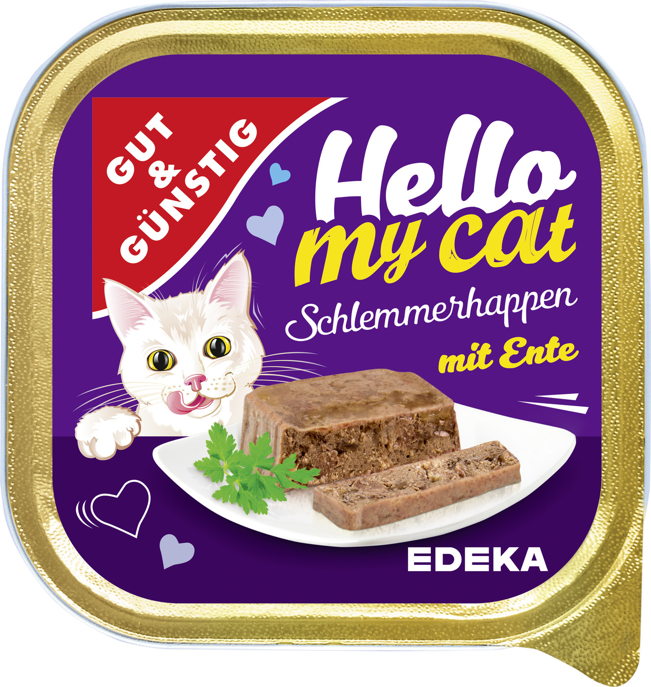 Gut & Günstig Hello My Cat Schlemmerhappen mit Ente 100G
