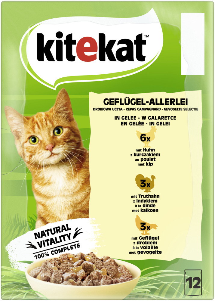 Kitekat Geflügel-Allerlei in Gelee 12x 85G