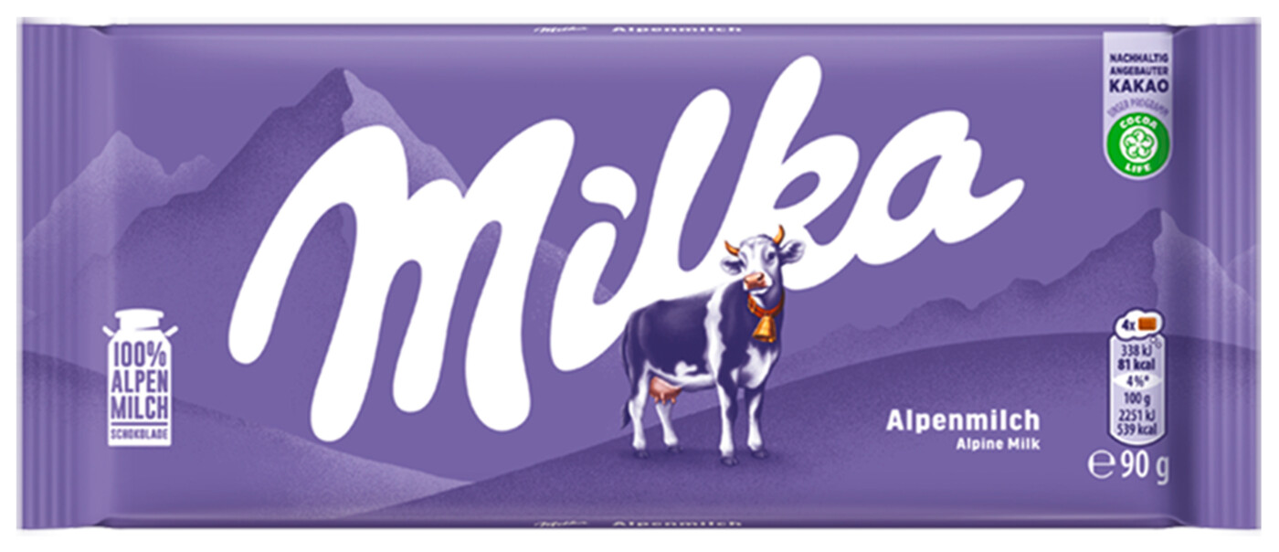 Milka Tafelschokolade Alpenmilch, 90g