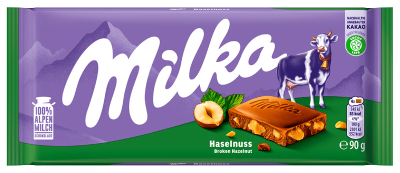 Milka Tafelschokolade Haselnuss, 90g