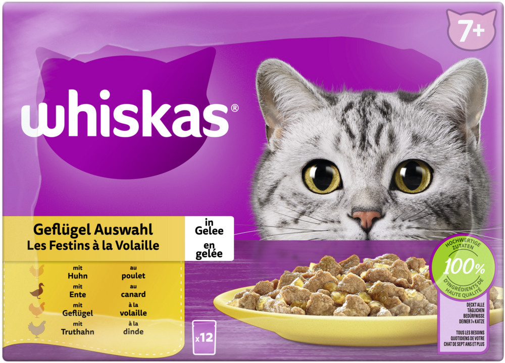 Whiskas Geflügel Auswahl in Gelee 12x 85G