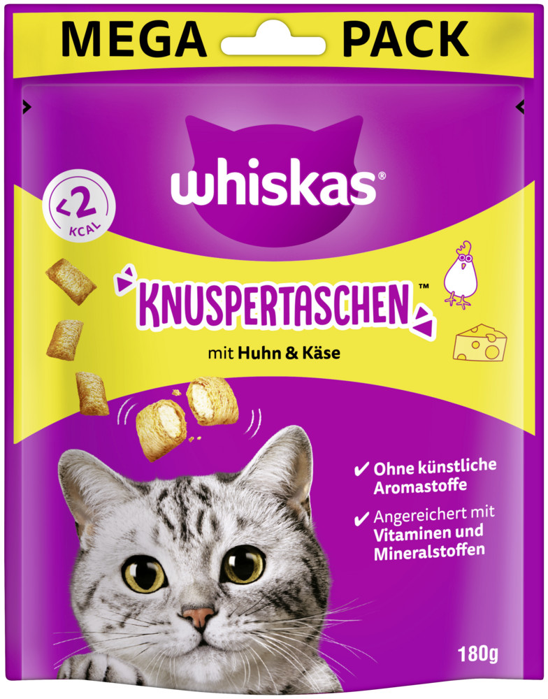 Whiskas Knuspertaschen mit Huhn und Käse 180G