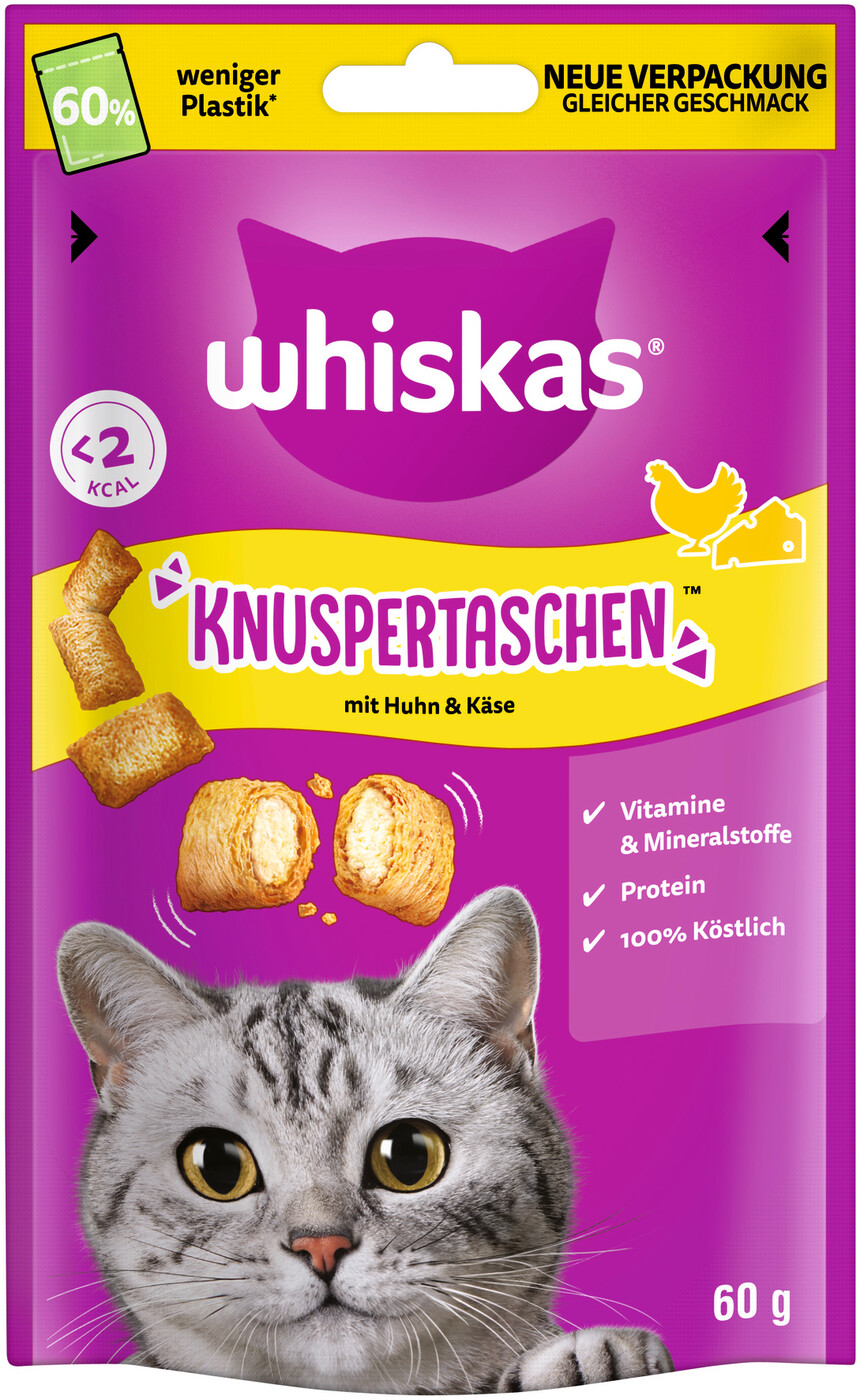 Whiskas Knuspertaschen mit Huhn und Käse 60G